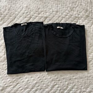 2x Buck Mason Black Crew Neck Tees